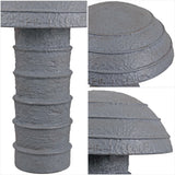 Cremini 17.5" Modern Minimalist Plaster-Look Ribbed Mushroom Resin Cylinder LED Table Lamp
