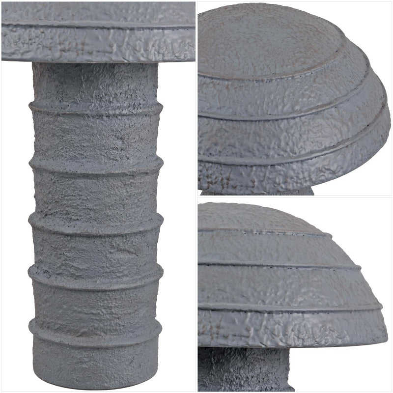 Cremini 17.5" Modern Minimalist Plaster-Look Ribbed Mushroom Resin Cylinder LED Table Lamp