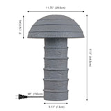 Cremini 17.5" Modern Minimalist Plaster-Look Ribbed Mushroom Resin Cylinder LED Table Lamp