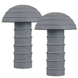 Cremini 17.5" Modern Minimalist Plaster-Look Ribbed Mushroom Resin Cylinder LED Table Lamp