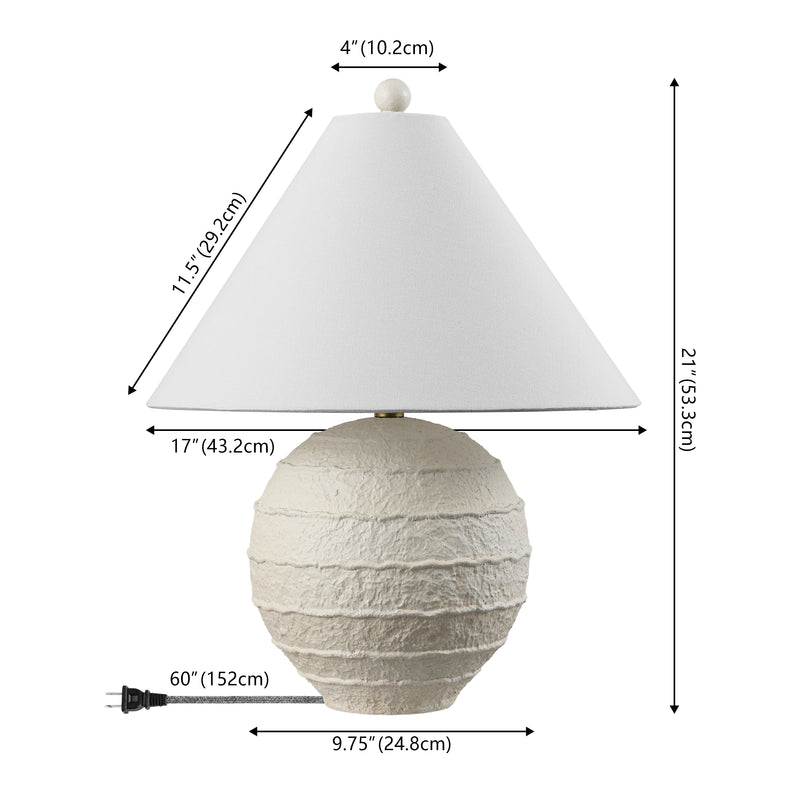 Archer 21" Coastal Cottage Textured Resin/Metal Ridged LED Table Lamp
