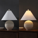 Archer 21" Coastal Cottage Textured Resin/Metal Ridged LED Table Lamp