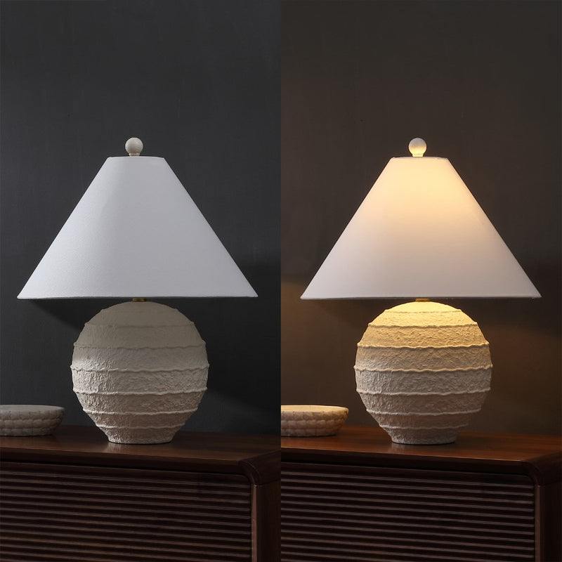 Archer 21" Coastal Cottage Textured Resin/Metal Ridged LED Table Lamp