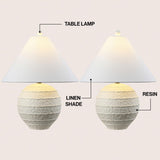 Archer 21" Coastal Cottage Textured Resin/Metal Ridged LED Table Lamp