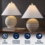 Archer 21" Coastal Cottage Textured Resin/Metal Ridged LED Table Lamp