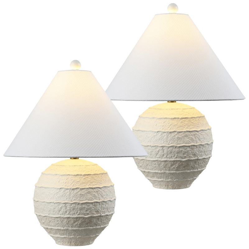 Archer 21" Coastal Cottage Textured Resin/Metal Ridged LED Table Lamp