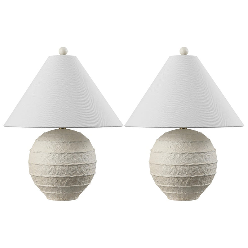 Archer 21" Coastal Cottage Textured Resin/Metal Ridged LED Table Lamp
