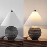Archer 21" Coastal Cottage Textured Resin/Metal Ridged LED Table Lamp