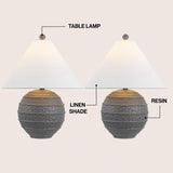Archer 21" Coastal Cottage Textured Resin/Metal Ridged LED Table Lamp