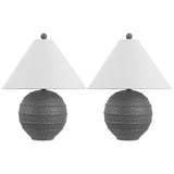 Archer 21" Coastal Cottage Textured Resin/Metal Ridged LED Table Lamp