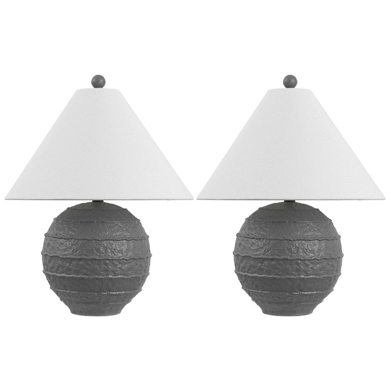 Archer 21" Coastal Cottage Textured Resin/Metal Ridged LED Table Lamp