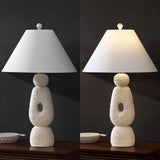Henge 28" Organic Minimalist Textured Resin/Metal Stacked LED Table Lamp