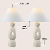 Henge 28" Organic Minimalist Textured Resin/Metal Stacked LED Table Lamp