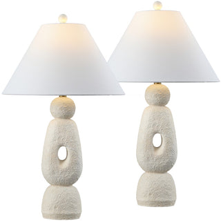 Henge 28" Organic Minimalist Textured Resin/Metal Stacked LED Table Lamp