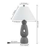 Henge 28" Organic Minimalist Textured Resin/Metal Stacked LED Table Lamp