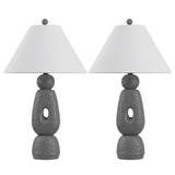 Henge 28" Organic Minimalist Textured Resin/Metal Stacked LED Table Lamp