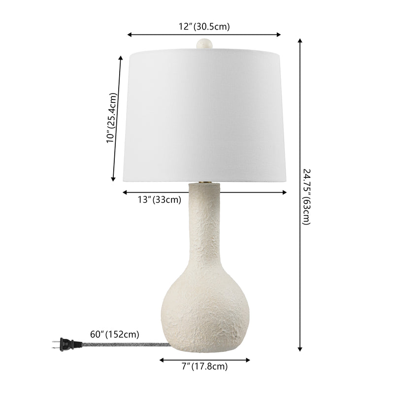 Katee 24.75" Modern Scandinavian Textured Resin/Metal Gourd LED Table Lamp