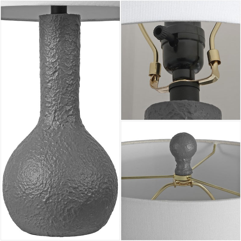 Katee 24.75" Modern Scandinavian Textured Resin/Metal Gourd LED Table Lamp
