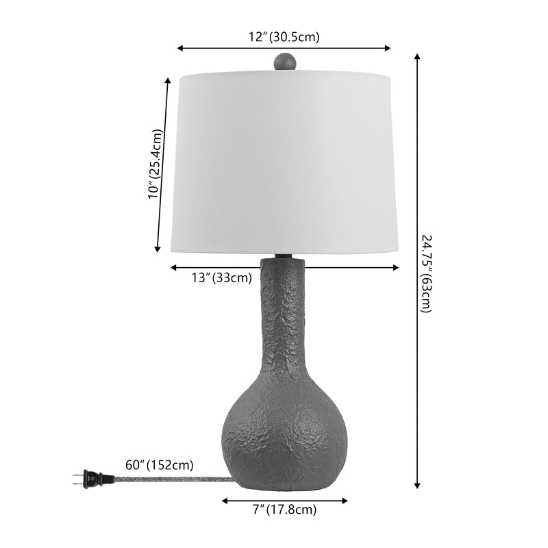 Katee 24.75" Modern Scandinavian Textured Resin/Metal Gourd LED Table Lamp