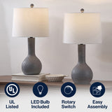 Katee 24.75" Modern Scandinavian Textured Resin/Metal Gourd LED Table Lamp