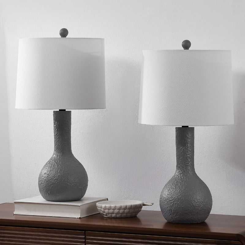 Katee 24.75" Modern Scandinavian Textured Resin/Metal Gourd LED Table Lamp