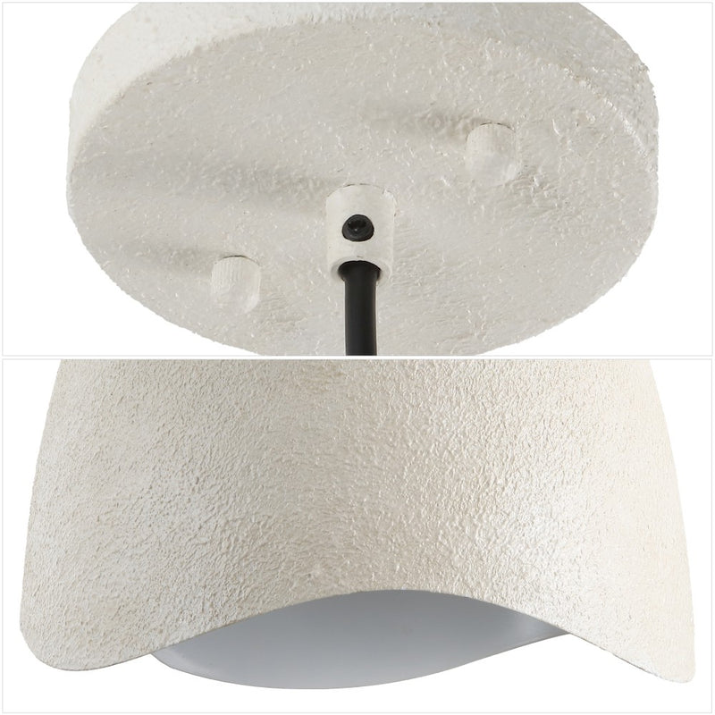Luella 11.75" 1-Light Bohemian Coastal Adjustable Plaster-Look Organic Scalloped Dome Metal LED Pendant