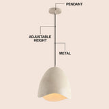 Luella 11.75" 1-Light Bohemian Coastal Adjustable Plaster-Look Organic Scalloped Dome Metal LED Pendant