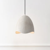 Luella 11.75" 1-Light Bohemian Coastal Adjustable Plaster-Look Organic Scalloped Dome Metal LED Pendant