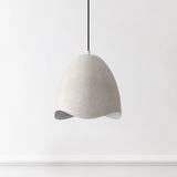 Luella 11.75" 1-Light Bohemian Coastal Adjustable Plaster-Look Organic Scalloped Dome Metal LED Pendant