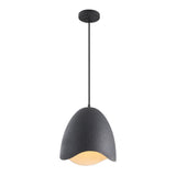 Luella 11.75" 1-Light Bohemian Coastal Adjustable Plaster-Look Organic Scalloped Dome Metal LED Pendant