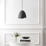 Luella 11.75" 1-Light Bohemian Coastal Adjustable Plaster-Look Organic Scalloped Dome Metal LED Pendant