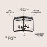 Alma 16" Metal LED Flush Mount - JONATHAN Y
