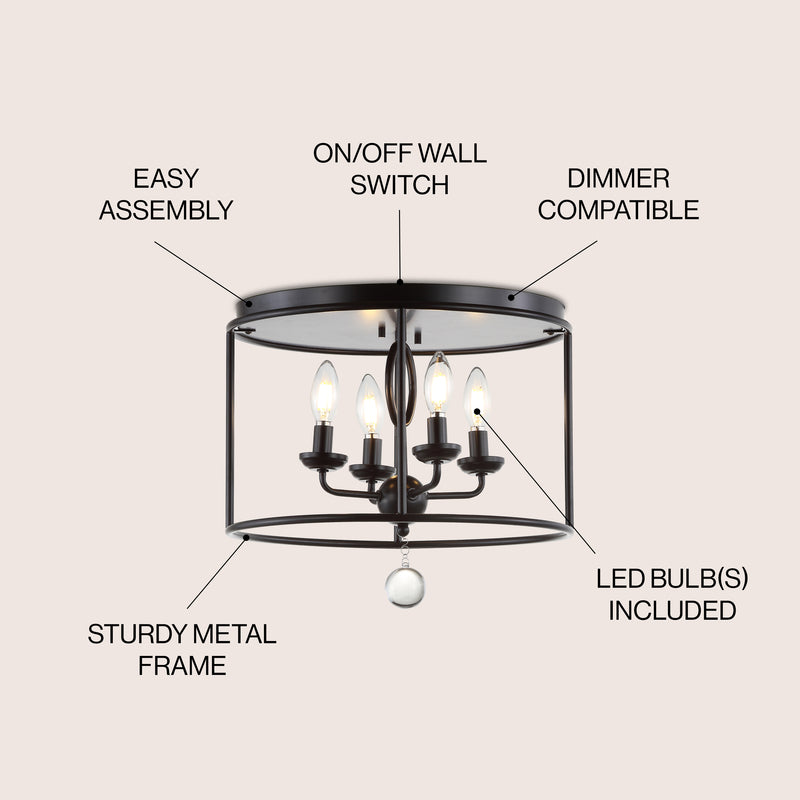 Alma 16" Metal LED Flush Mount - JONATHAN Y
