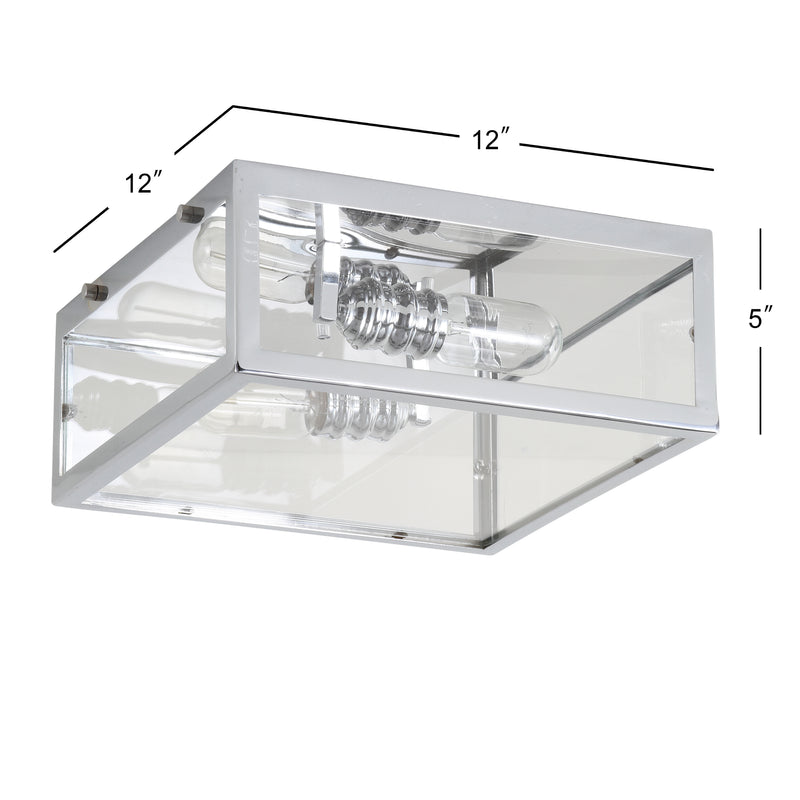 Grayson 12" Metal/Glass LED Flush Mount - JONATHAN Y