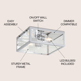 Grayson 12" Metal/Glass LED Flush Mount