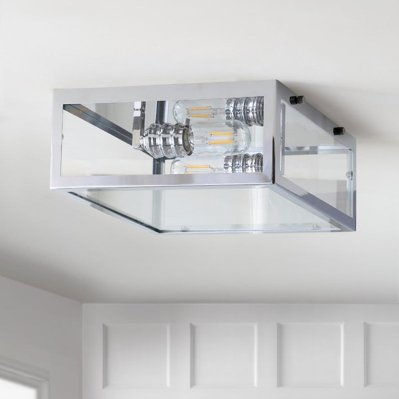 Grayson 12" Metal/Glass LED Flush Mount - JONATHAN Y