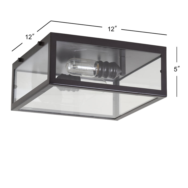 Grayson 12" Metal/Glass LED Flush Mount - JONATHAN Y