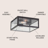 Grayson 12" Metal/Glass LED Flush Mount