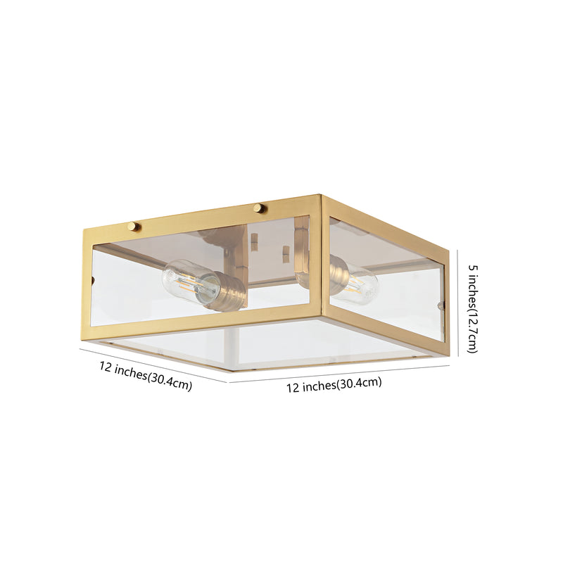 Grayson 12" Metal/Glass LED Flush Mount - JONATHAN Y