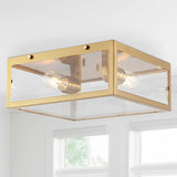 Grayson 12" Metal/Glass LED Flush Mount - JONATHAN Y