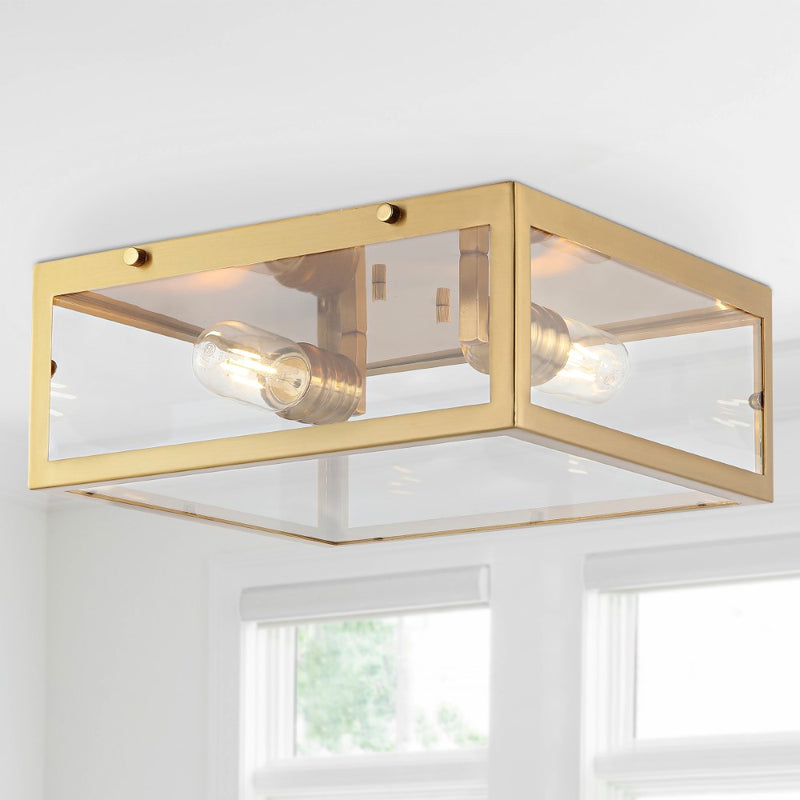 Grayson 12" Metal/Glass LED Flush Mount - JONATHAN Y