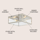 Grayson 12" Metal/Glass LED Flush Mount