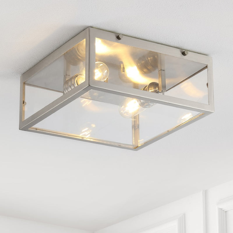 Grayson 12" Metal/Glass LED Flush Mount - JONATHAN Y