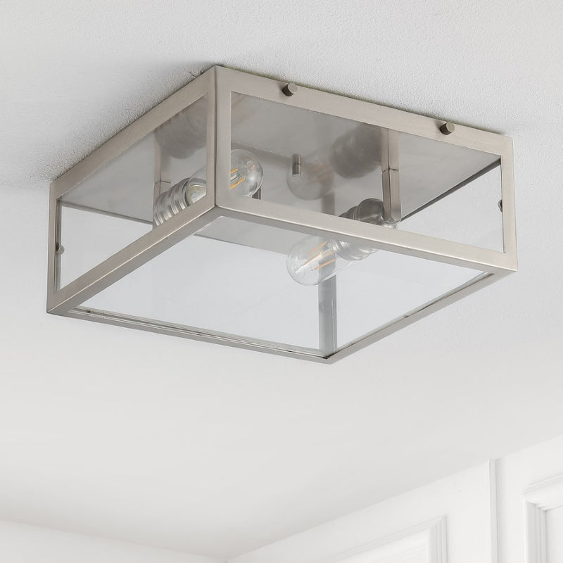 Grayson 12" Metal/Glass LED Flush Mount - JONATHAN Y