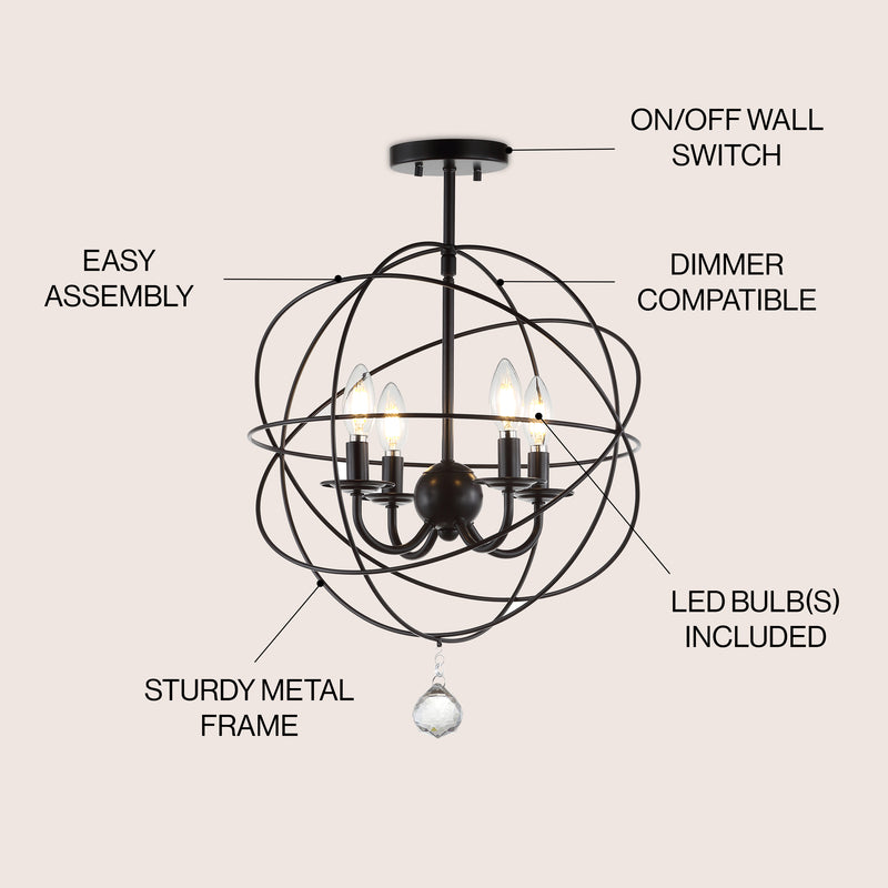 Alma 12" Metal LED Flush Mount - JONATHAN Y