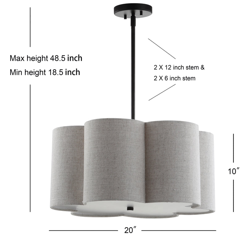 Heather 20" Adjustable Metal LED Pendant - JONATHAN Y