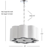 Coquille 20" Adjustable Scalloped Shade Metal LED Pendant - JONATHAN Y