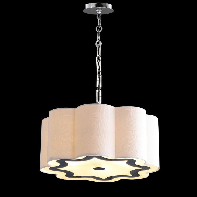 Coquille 20" Adjustable Scalloped Shade Metal LED Pendant - JONATHAN Y