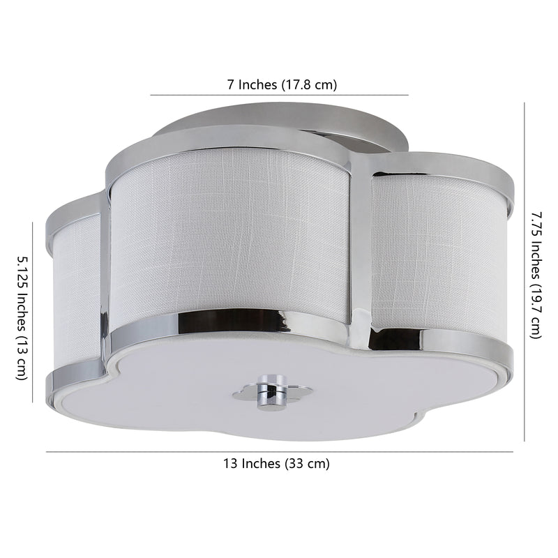 Quatrefoil Scalloped Shade Metal Classic Glam LED Flush Mount - JONATHAN Y