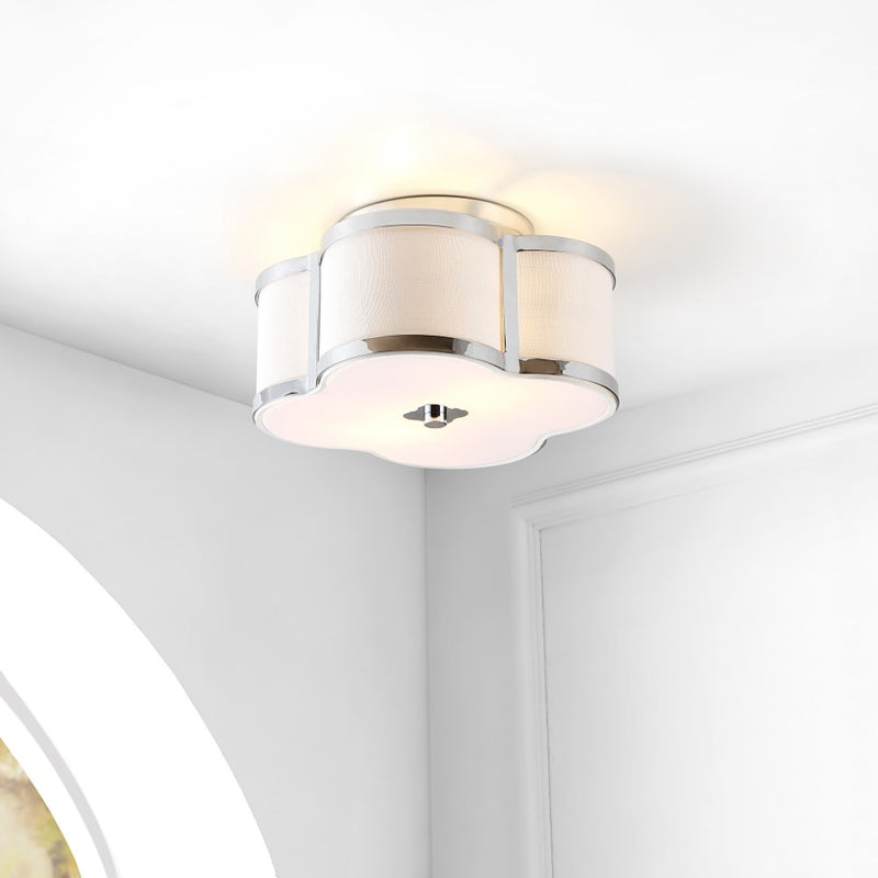 Quatrefoil Scalloped Shade Metal Classic Glam LED Flush Mount - JONATHAN Y